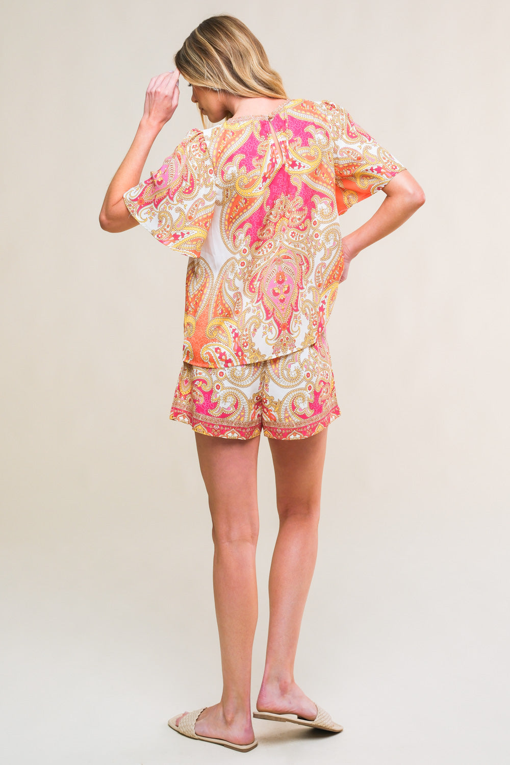 SCARLET SYMPHONY WOVEN TOP AND SHORT SET Flying Tomato